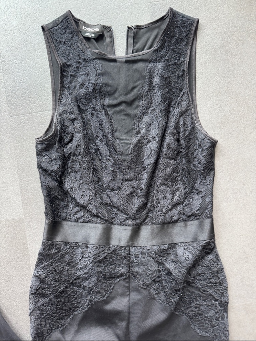 Size M bebe Black Lace body suit